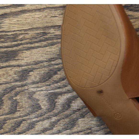 Giani Bernini Buckle Memory Foam Block Heel Shooties Cinnamon Leather Brown 10M - Picture 6 of 10